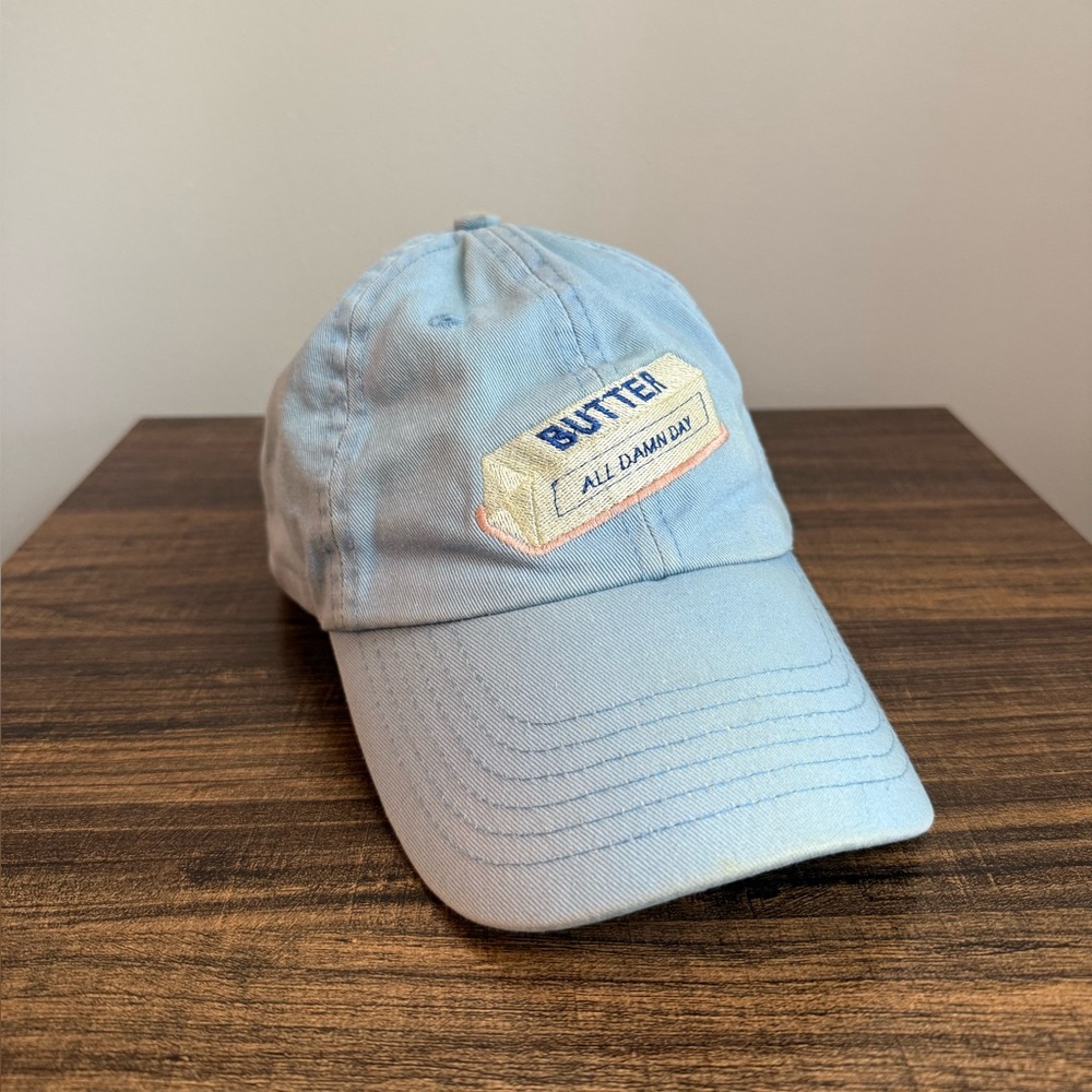 Light Blue Cap with Butter Embroidery
